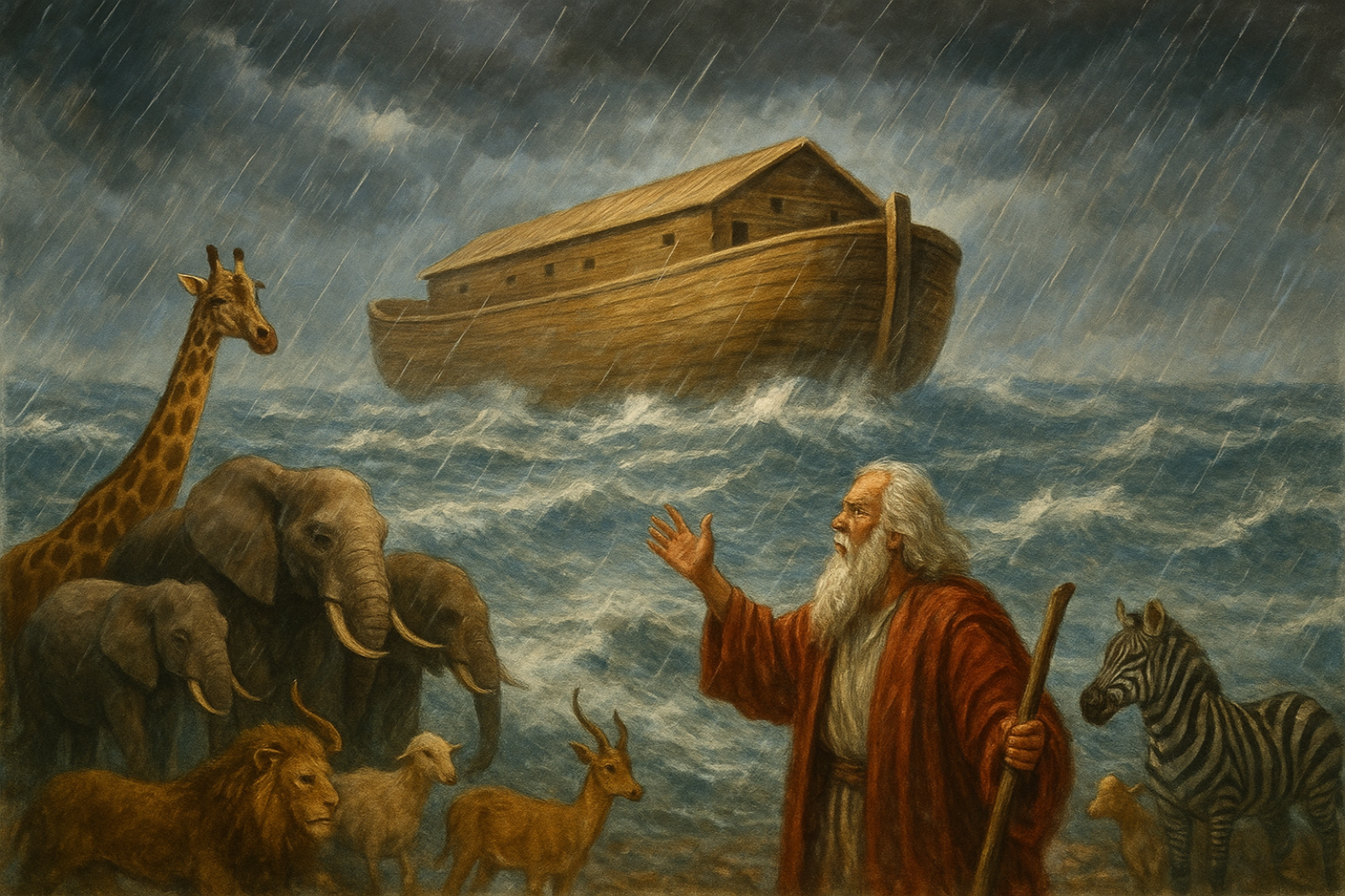 02 octobre -2105 No&eacute; et sa famille sont entr&eacute;s dans l'arche